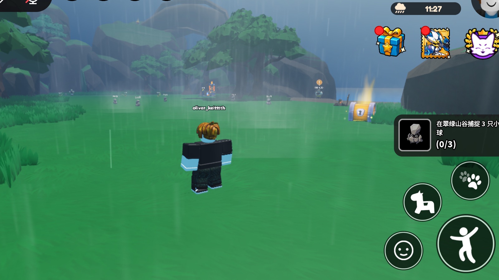 Evomon rainy Verdant Valley route with quest tracker